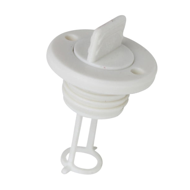 Tapón de drenaje para casco de barco, rosca redonda, portátil, apto para desagües de 1" de diámetro, 6,6 x 4,3 cm Blanco