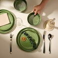 thumbnail image 2 of Vase and Vessel Ceramic Dinnerware Set, 12 Piece, Moss Green, Service for 4, Hearthstone Collection, 2 of 7