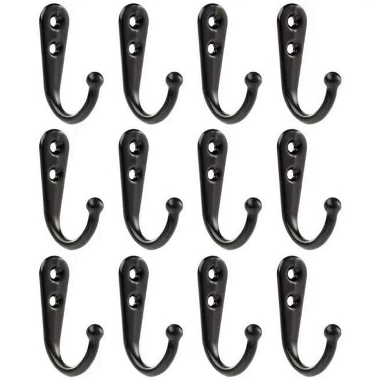 2 Pack Coat Rack Wall Mounted with 5 Moveable Double Hooks，Heavy Duty  Aluminum Coat Hook，Modern Black Rails Wall Hook for  Entryway，Kitchen，Bathroom Hanging Towel Hat Coat Robe Bag Key（Black） :  : Home