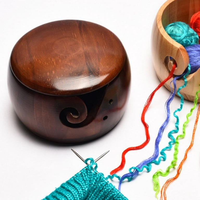 Wooden Yarn Bowl crafted for Portable Yarn Storage Bowl Knitting