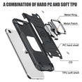 thumbnail image 3 of Estuche para iPhone SE Estuche de protección contra caídas de grado militar, Estuches protectores para teléfono a prueba de golpes, con anillo de montaje para automóvil Estuche con soporte, 3 of 5