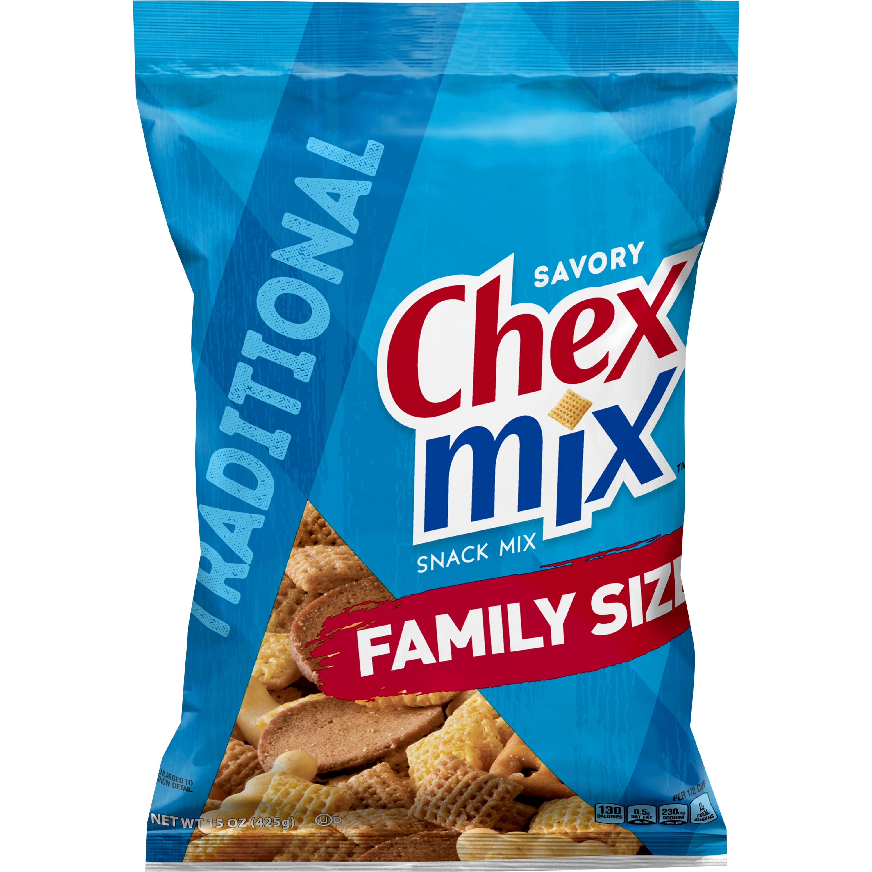 Chex Mix Snack Mix, Traditional, 15 oz Family Size