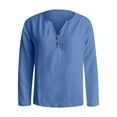 thumbnail image 4 of Casual Solid Long Sleeve V Neck T Shirt, 4 of 5
