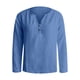 thumbnail image 3 of MHFRRA Camiseta Informal de Manga Larga con Cuello En V y Estampado Liso Azul Oscuro, 3 of 4