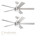 thumbnail image 3 of Vantage 52in 5-Blade Smart Ceiling Fan 2700K-6000K CCT Tunable Range LED Light Kit in Brushed Nickel Hardware with Reversible Weathered Wood or Titanium Blades Works With iOS or Android App, 3 of 10