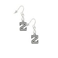 thumbnail image 3 of Delight Jewelry Black Nickeltone Crystal Initial - Z - Beaded Border - Silver tone Infinity French Earrings, 3 of 4