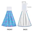 thumbnail image 3 of Haosy 2 Pack Kitchen Wash Cloths with Hanging Loops Absorbent Absorbent Quick Drying Hand Towels, Blue Stripes with Cute Flowers, 3 of 7