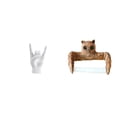 thumbnail image 1 of Estatua de gesto de roca, figura de resina, escultura moderna de mano, portarrollos de papel higiénico, diseño creativo de animal, ideal para el hogar, 1 of 8