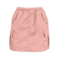 thumbnail image 4 of DHFJKG Cargo Skirts For Women High Waisted Casual Drawstring Utility Mini Skirts With Multi Pockets Solid Color Trendy Skirt, 4 of 6
