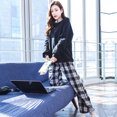 thumbnail image 3 of Pijamas de algodón puro de primavera y otoño, pantalones de manga larga para mujer, ropa de casa, traje, ropa de abrigo sencilla, pijamas de estilo coreano para mujer, 3 of 5