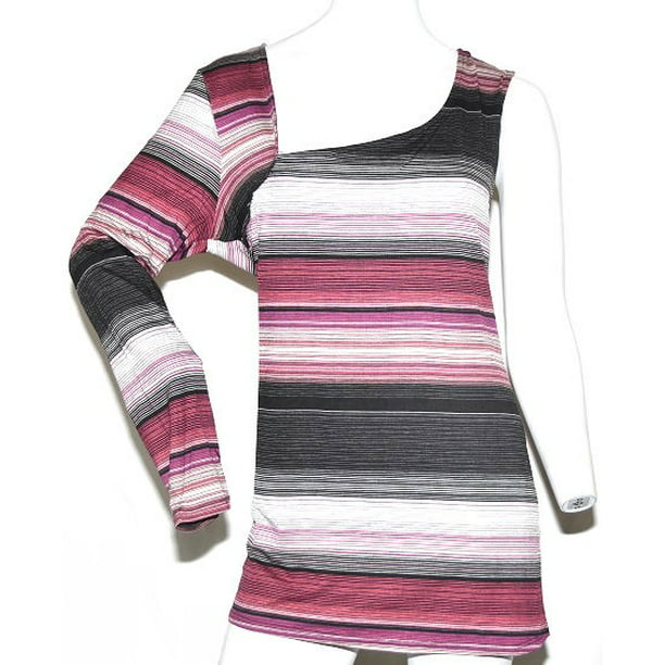 K. Women's One Stripe Top in Pink & Black, Plus 3X - Walmart.com