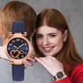 thumbnail image 1 of Price Down Sfonq Watches for Women Love Ladies Watch Leather Strap Analog Quartz Fashion Temperament Ladies Watch Mothers Day Gift,As shown Buy 2 Save 10%, 1 of 6