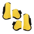 Horse Tendon Boots Set of 4 PU Shell Guard Boots for Riding Shock Absorbing Jumping