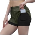thumbnail image 4 of GEWSEY Womens Running Athletic Shorts with Liner Pockets, Quick Dry Cycling Tennis Workout Yoga Gym Hiking Jogger Outdoor Shorts (Army Green, L), 4 of 6