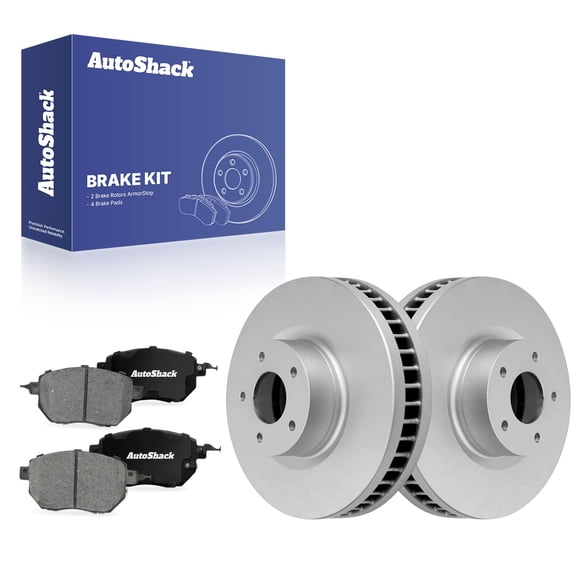 AutoShack Front Vented Coated Brake Rotors   Ceramic Pads 6-PC Brake Kit Replacement for 2009-2011 Nissan Murano ArmorStop 12.59" (319.7 mm)