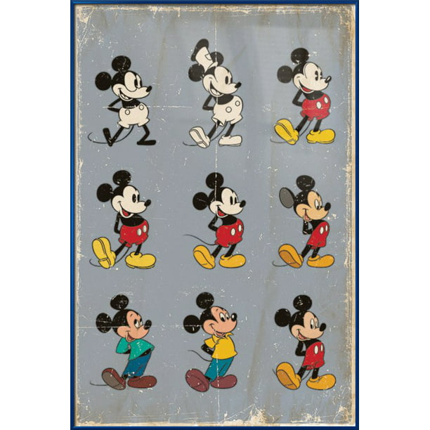 Mickey Mouse - Framed Disney Poster (The Evolution Of Mickey Mouse) (24