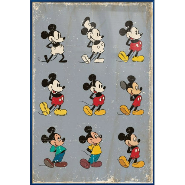 Mickey Mouse - Framed Disney Poster (The Evolution Of Mickey Mouse) (24 Mickey Mouse - Framed Disney Poster (The Evolution Of Mickey Mouse) (24