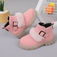 thumbnail image 4 of HAOTAGS Toddler Girls Boots, Lace-Up Side Zipper School Slip-Resistant Shoes Pink 13 Little Kids, 4 of 5