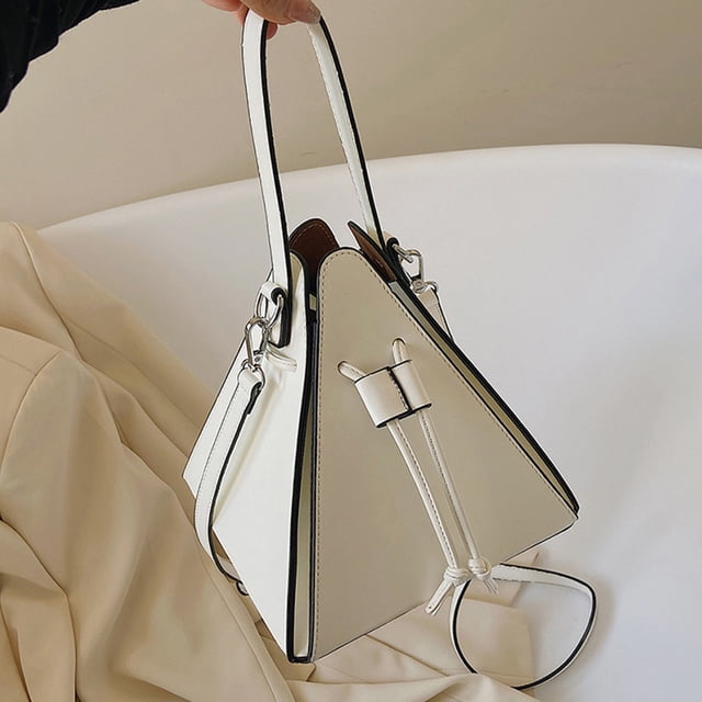 Triangle Crossbody Bag Personalized Shoulder Handbag with Drawstring Closure Convertible Carry Style Everyday Purse for Commuting Shopping Dating Travel Outdoor Use Home Outdoor Daily Carry