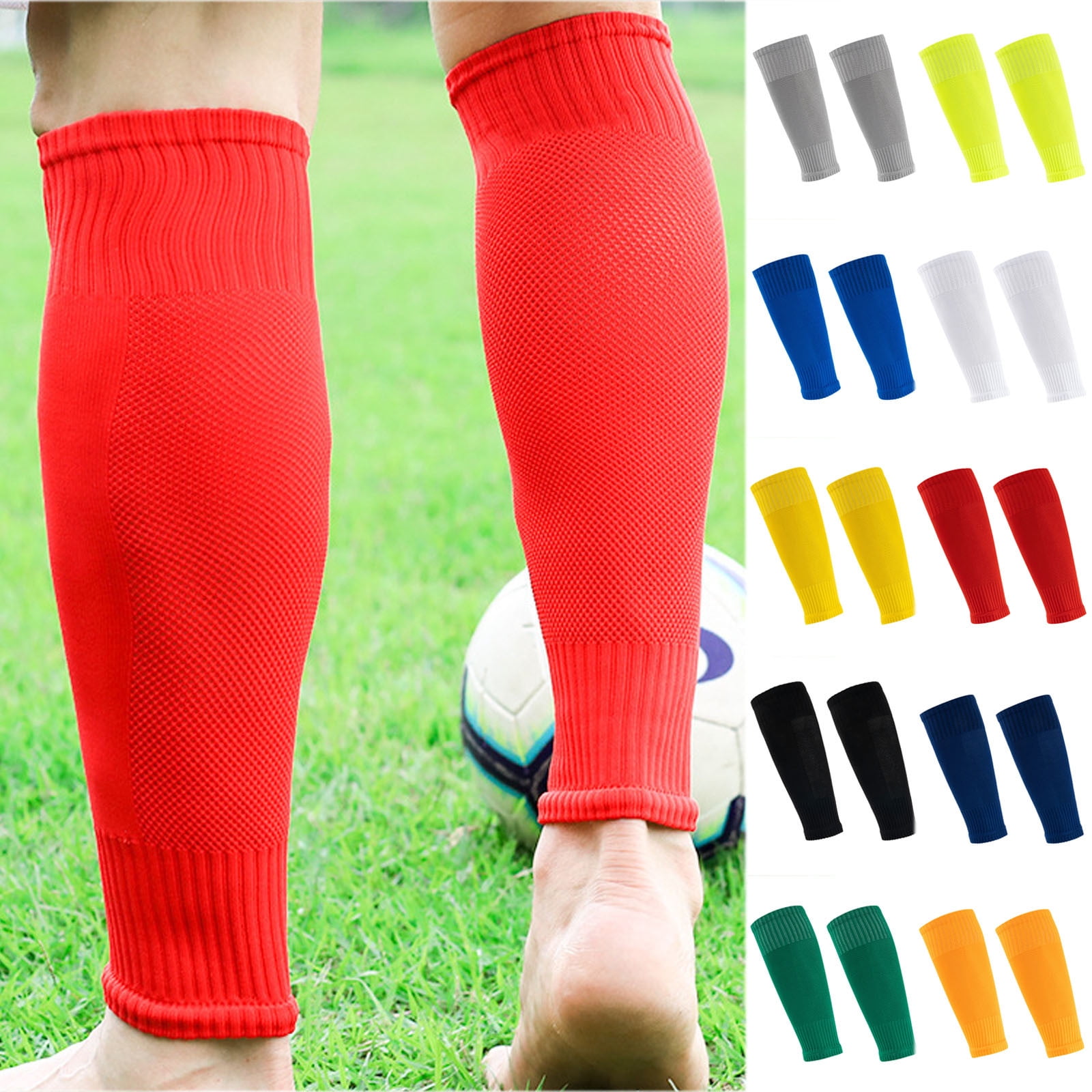 hengsof Thick Soccer Sleeve Socks Kids Soccer Socks Kids Boys Leg Sleeves Suitable for Football Basketball Running 6-14Y