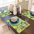 thumbnail image 6 of Placemats Set Of 4 / 6, Green Yellow Lemon Print Placemats For Dining Table Indoor/Outdoors Heat Resistant Washable Placemats 18" X 12", 6 of 8