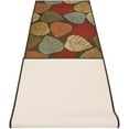 thumbnail image 2 of Antibacterial Custom Runner Rug Brown Leaves Design Roll Runner 26 Inch or 31.5 Inch Wide x Your Length Size Choice Slip Skid Resistant Rubber Back, Cut to Size Runner Rug, 2 of 9