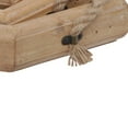 thumbnail image 2 of Benjara BM208393 Wooden Hexagonal Tray with Rope & Metal Sheet - Brown & Gray - Set of 3, 2 of 5