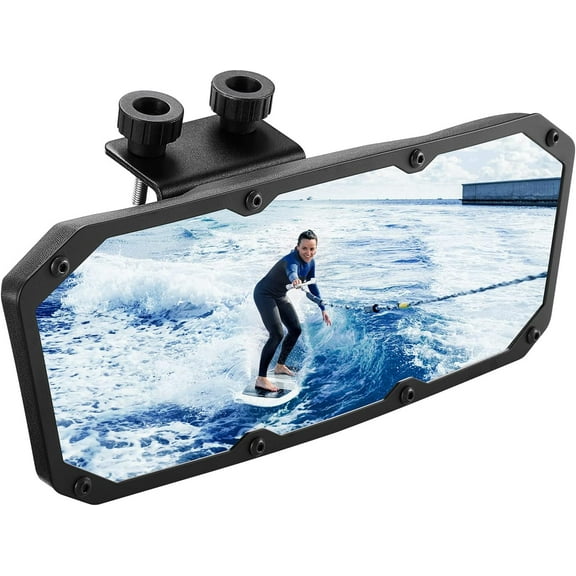Marine Rear View Boat Mirror 3.5"x10" for Ski Boat Pontoon Boat Water Skiing Watercraft Surfing