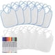 thumbnail image 1 of Ealirie Baby bibs for painting Perfect for design and painting 24 pieces (12 pieces bibs + 12 textile pens pink), 1 of 5