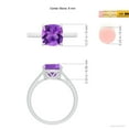 thumbnail image 4 of ANGARA Natural 2.2 Ct. Amethyst Solitaire Ring in 14K White Gold for Women (Ring Size: 12), 4 of 9