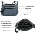 thumbnail image 4 of Crossbody Bag for Women Men Multi-Pocket Shoulder Purse Waterproof Lightweight Casual Travel Satchel Handbag,Grey,319, 4 of 7