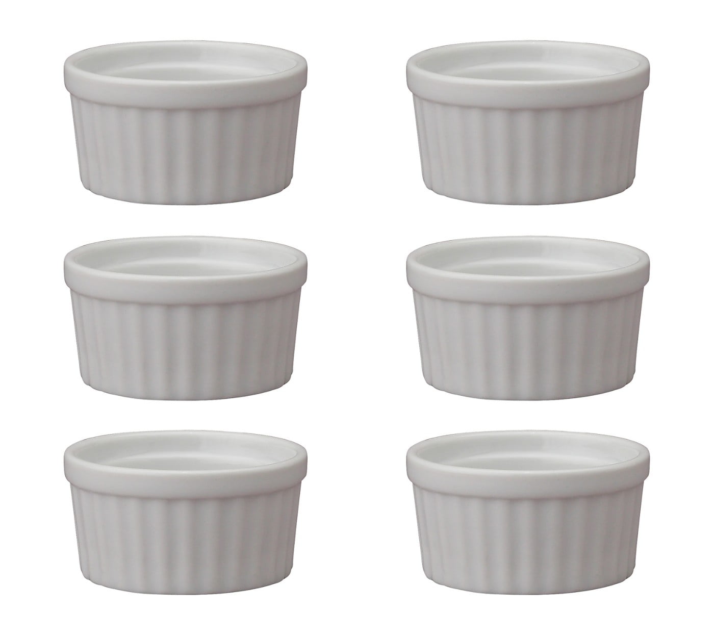 HIC Porcelain Ramekin 6ounce, 3.5inch, Set of 6