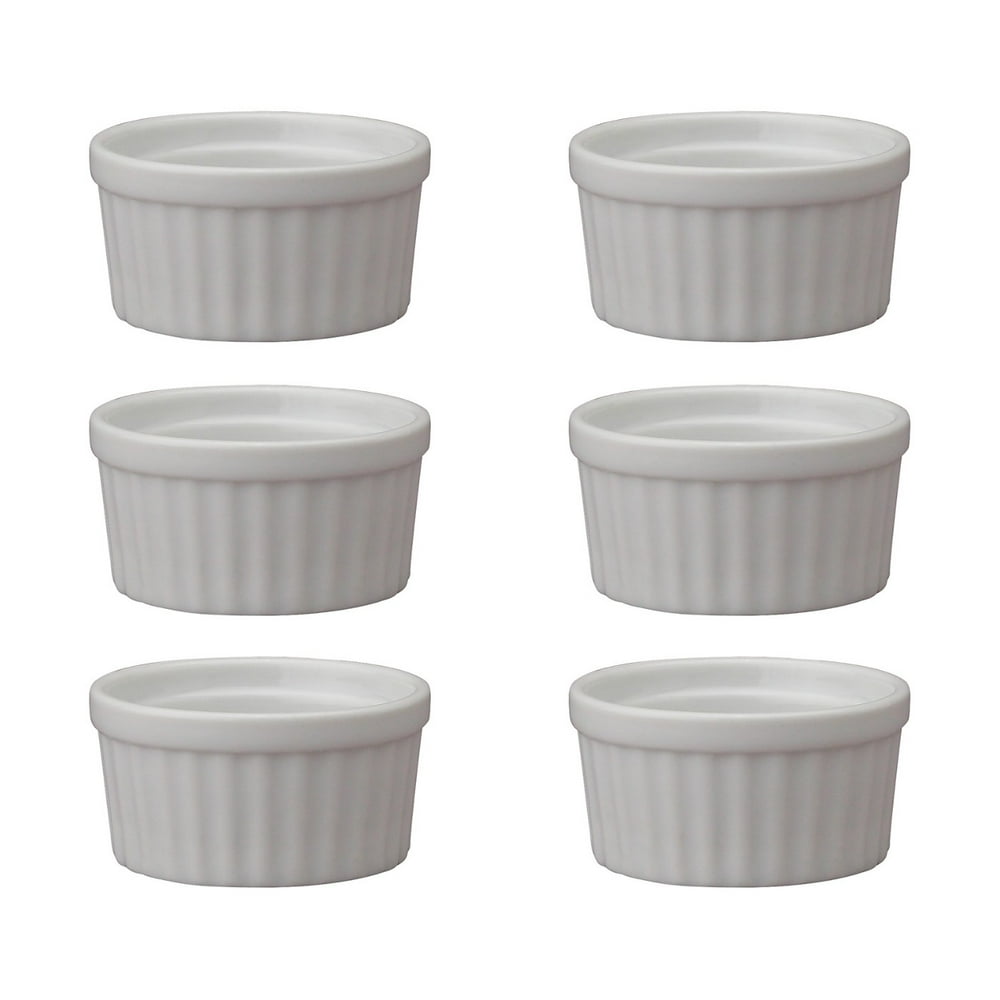 HIC Porcelain Ramekin 8ounce, 4inch, Set of 6
