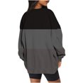 thumbnail image 3 of RQYYD Gradient Tie Dye Oversized Crewneck Sweatshirts for Women Long Sleeve Color Block Sweater Casual Loose Winter Striped Pullover Tops Gray M, 3 of 5