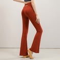 thumbnail image 2 of Tuphregyow Women High Waisted Wide Leg Yoga Pants Booty Lifting Elastic Yoga Capris Running Slimming Quick Dry Yoga Pants Comfy No See Through Yoga Capris Solid Brown L, 2 of 5