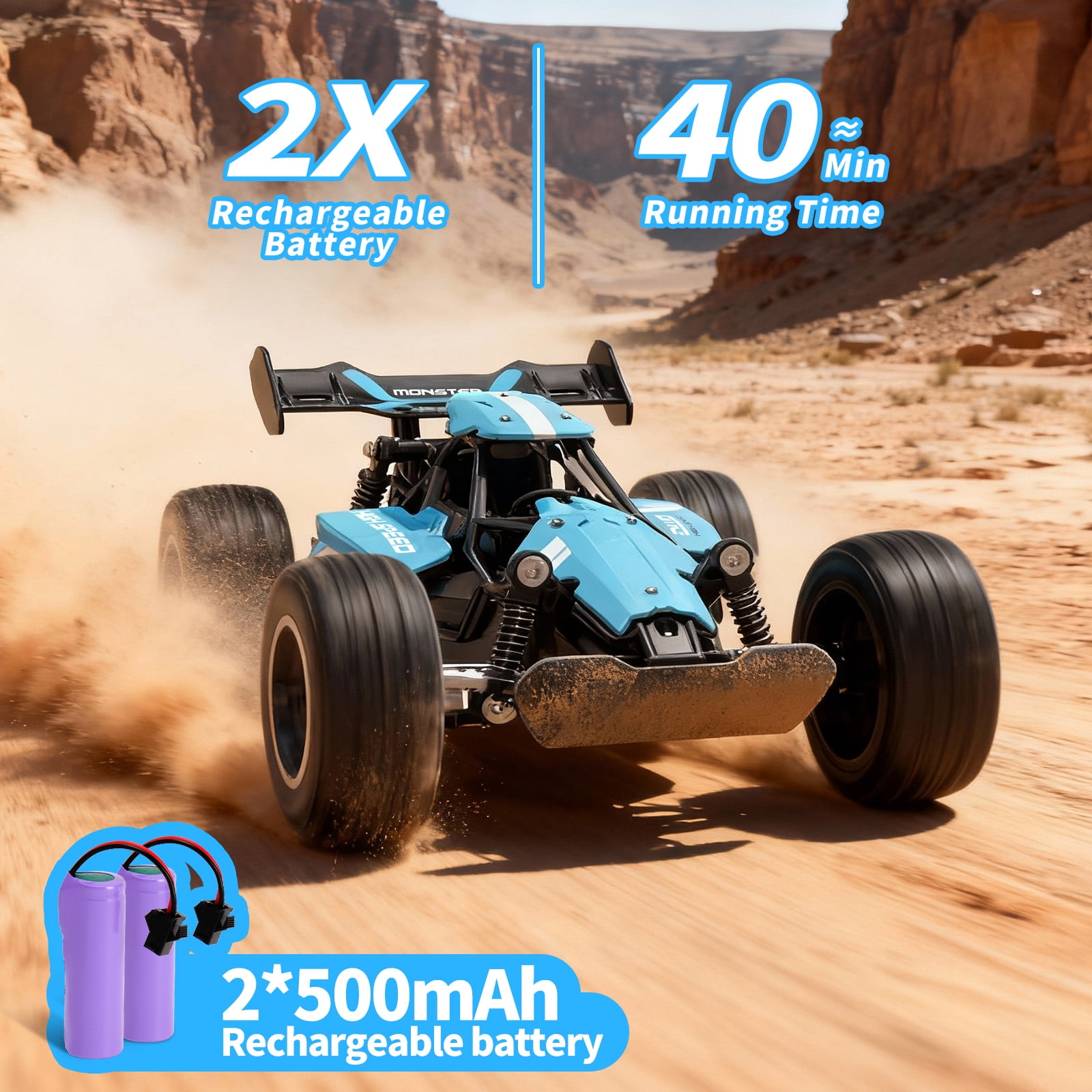 Kivdit Remote Control Car, 1:18 High Speed RC Cars, 20+ km/h Racing Car Toy for Boys & Girls Gifts for Kids