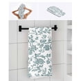 thumbnail image 6 of Teal Blue Green Towel Set of 3, Soft Microfiber Bath Towels, Hand Towel, Washcloths, Vintage Farmhouse Boho Flower Leaf Quick-Dry Absorbent Towels for Bathroom Kitchen Hotel Beach Gym Spa, 6 of 7