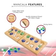 thumbnail image 2 of Hi-Q Solid Pine Mancala - Folding Board Game with Blue, Green, White Marbles- Portable Strategy Travel Game - Recommended Ages 6+, 2 of 4