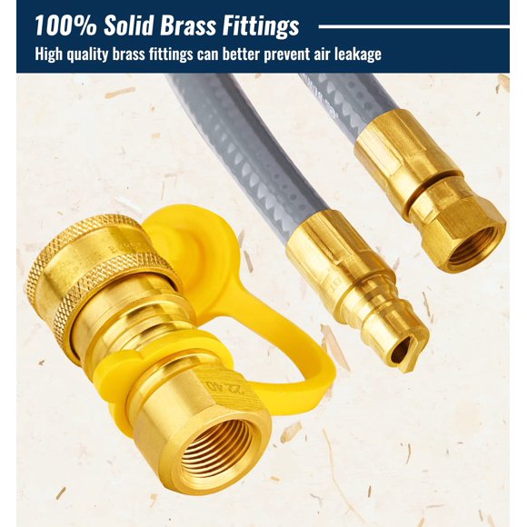 40 Feet 3/8 inch ID Natural Gas Grill Hose with Quick Connect Fittings, Natural Gas Line for Grill, Pizza Oven, Heater and More L