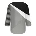 thumbnail image 5 of Pompotops Tunique Basique Décontractée à Manches 3/4 Imprimée Col Rond Boutonnée T-shirts Blouses Liquidation, 5 of 5