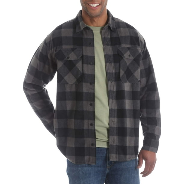 Wrangler - Wrangler Men's Long Sleeve Plaid Wicking Fleece Shirt ...