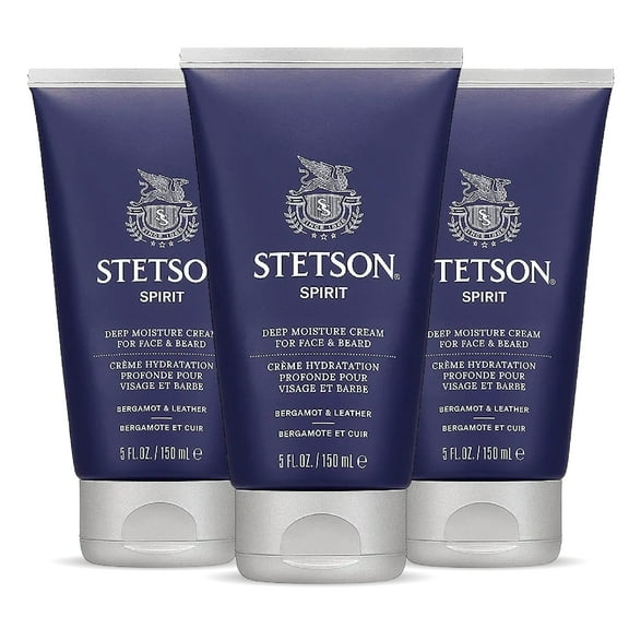 SCENT BEAUTY STETSON Personal Care Face & Beard Moisturizer Facial Moisturizer for Men - Cream for Face & Beard - 5 oz - 3 Pack - Spirit Fragrance