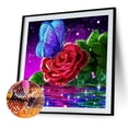 thumbnail image 1 of Cuadros Decorativos Mariposa rosa roja 5D DIY diamante pintura Kits completo redondo taladro pared arte decoración Wdftyju embutido en tela, 1 of 8