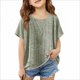 thumbnail image 5 of Camisas de Manga Larga para Niños Tamaño 12-14 Juventud Color Sólido Mangas Cortas Camiseta de Cuello Redondo Top para Niños Niño Pequeño Camisas de Manga Larga 2T, 5 of 5