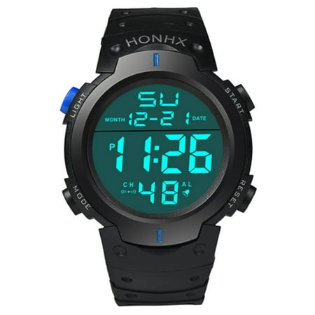 Men LED Light Digital Sport Watch Fashion Business Outdoor Big Dial Students Automatic Mechanical Gift Multifunction