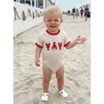 thumbnail image 3 of BemeyourBBs Newborn Baby Boy Girl Crayfish Outfit Infant Baby Summer Clothes Waffled Bubble Romper Lobster Embroidery Short Sleeve Crew Neck Bodysuit Jumpsuit, 3 of 9