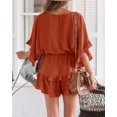 thumbnail image 3 of Sherrylily Women V Neck Romper Ruffle Layered Drawstring Waisted Shorts Jumpsuit, 3 of 7