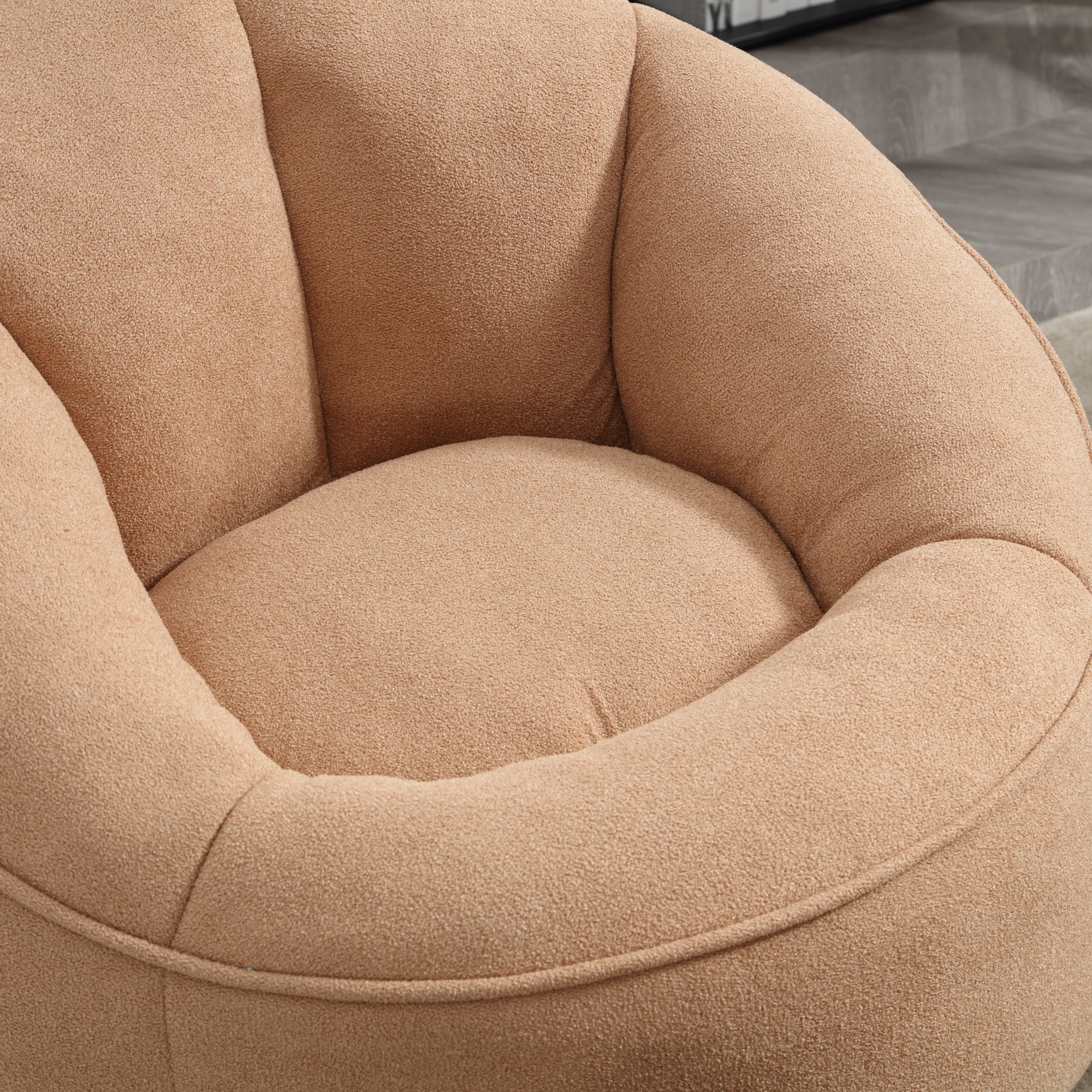 Bean Bag Chair With Footrest,Oversize Lazy Sofa Set with Ottoman,Upholstered Accent Chair Armchair for Adults & Kids,Tan