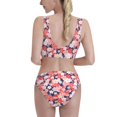 thumbnail image 3 of Picia Japanese Cherry Blossoms Women's High Waisted Bikini Scoop Neck Swimsuit Two Pieces Bathing Suit-Large, 3 of 8