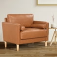 thumbnail image 6 of Lifestyle Solutions Lorelei Oversized Chair, Caramel Faux Leather, 6 of 6
